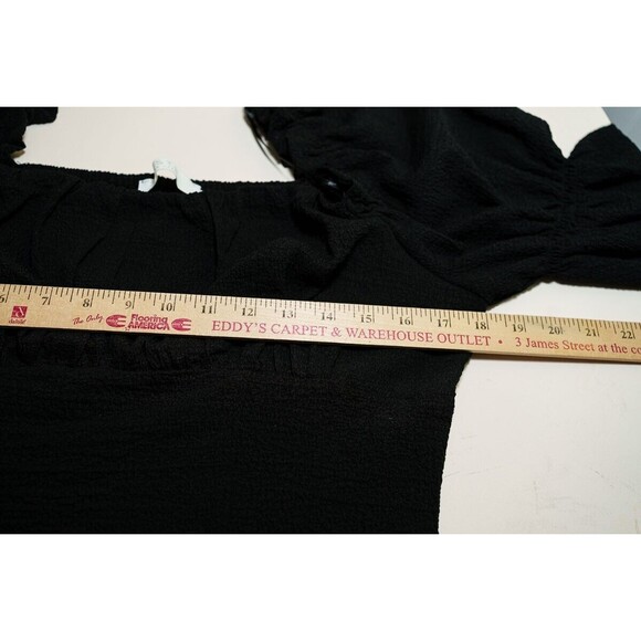 ASTR the label Ruched Textured Puff Sleeve Square Neck Top babydoll cropped - Picture 7 of 8